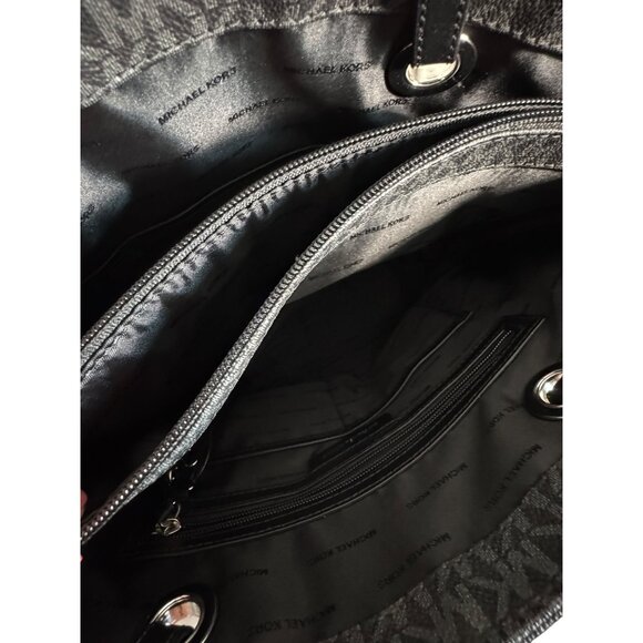 Michael‎ Kors Jet Set Signature Black Monogrammed PVC Tote Bag - Picture 11 of 15